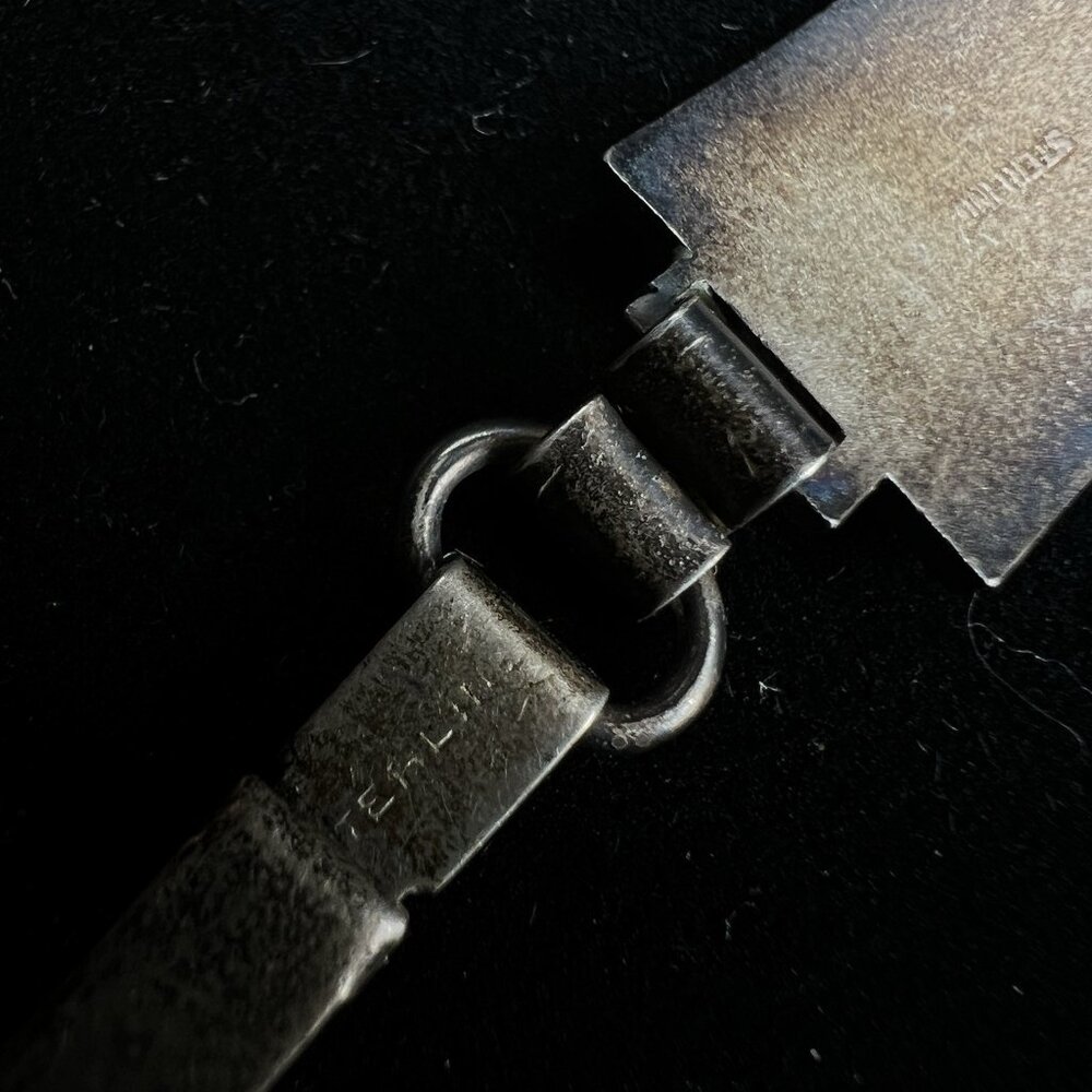 Vintage Sterling Silver Guilloche Panel Link Bracelet 19.9g Pink Roses 6.5" - Picture 9 of 13